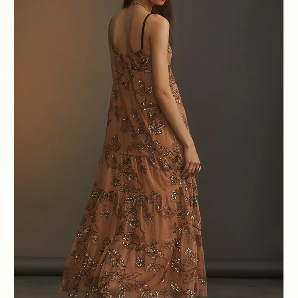 Anthropologie Maeve Sequin Tulle Midi Dress - Picture 2 of 3